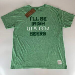 I'll Be Irish In A Few Beers Original Retro Brand Short Sleeve Shirt Mens XL New